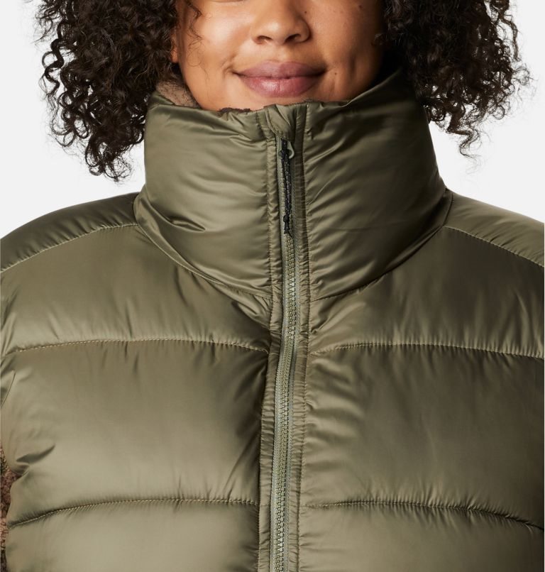 Women's Columbia Leadbetter Point Sherpa Hybrid Jackets Olive | Plus Size CA-H4L1C